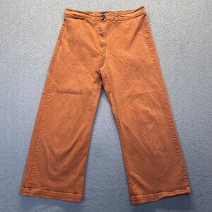 ABLE Wide Leg Crop Pants brick Women Jeans Size 8 Jeans,Stretch